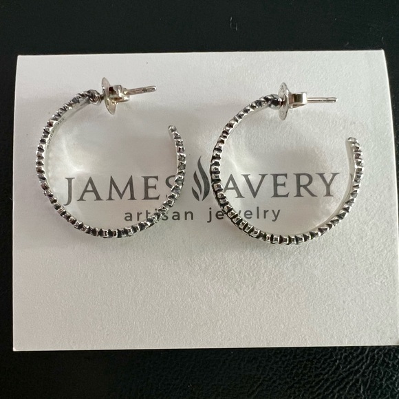 Retired James Avery Delicate Margarita Spanish Daisy hoop earrings. NEW. - Picture 5 of 9